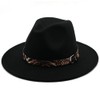 Upstore Womens Felt Panama Hat Classic Wide Brim Fedora Hat