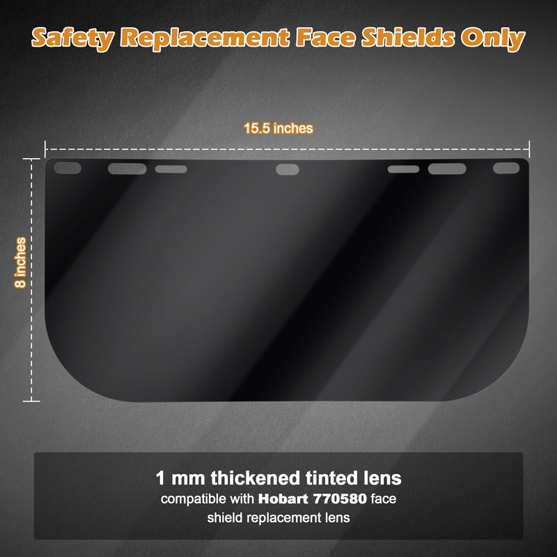 Feekoon 1 Pack Face Shield Replacement Lens, 15.5'' x 8''