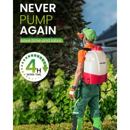 CENCANON 4Gallon Battery Powered Backpack Sprayer Electric Garden Pump Sprayer W/Time Long-Life Battery and Spray Telescope Wand and Multiple Nozzles for Spraying Cleaning.。