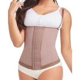 DELIE Fajas Colombianas for Women Waist Cincher Powernet Vest Medium Cocoa-optic