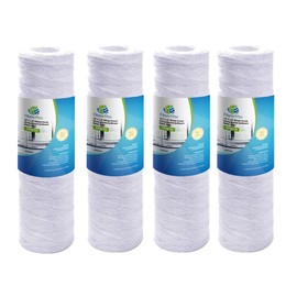 CFS –4 Pack String Wound Water Filter Cartridges Compatible with RS5-DS Models – Removes Bad Taste & Odor – Universal Whole House Replacement Filter Cartridge – 5 Micron