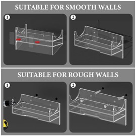 GEEKRIA Acrylic Wall-Mounted Speaker Bracket Compatible with Beats Pill, Suitable for Bathroom, Kitchen, Toilet, Bedroom, Office Wall Mounting (Transparent)