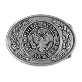 Indiana Metal Craft US ARMY Traditional Design Solid Pewter Belt Buckle MADE IN USA