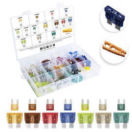 [UL LISTED] MulWark 140pc ClearMark Assorted Standard Auto Car Truck Blade Fuses Set-5A 7.5A 10A 15A 20A 25A 30A-ATC/ATO+ATM Mini-Automotive-Blade-Fuse Assortment Kit w/A Puller for Boat,Marine,RV,SUV