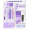 Four Candies Purple Stationery Set Gel Ink Pens, Correction Tape,