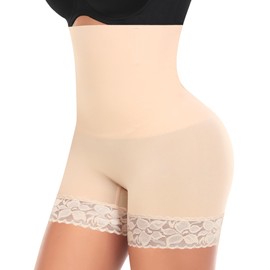 Tummy Control Shapewear Shorts for Women High Waisted Body Shaper Panties Slip Shorts Under Dresses Thigh Slimmer(#A4 Beige(shaping),XX-Large)