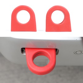 Rear Tow Hook Covers Compatible with Land Rover Defender 90 110 130 2020-2025 Accessories, Rubber Rear Bumper Tow Hook Protector Cover, 2Pcs (Red)
