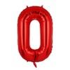 40 Inch 0 Red Number Balloons Mylar Foil Helium Digital