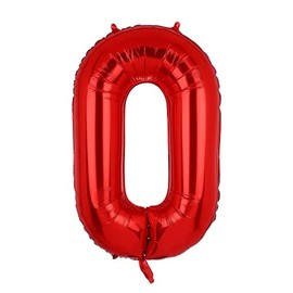 40 Inch 0 Red Number Balloons Mylar Foil Helium Digital Balloons Baby Shower 10th Birthday Party Decor Supplies