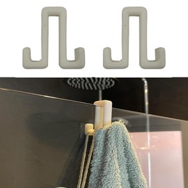 Shower Glass Towel Hooks [Pack of 2] for Glass Shower Doors and Screens (2)