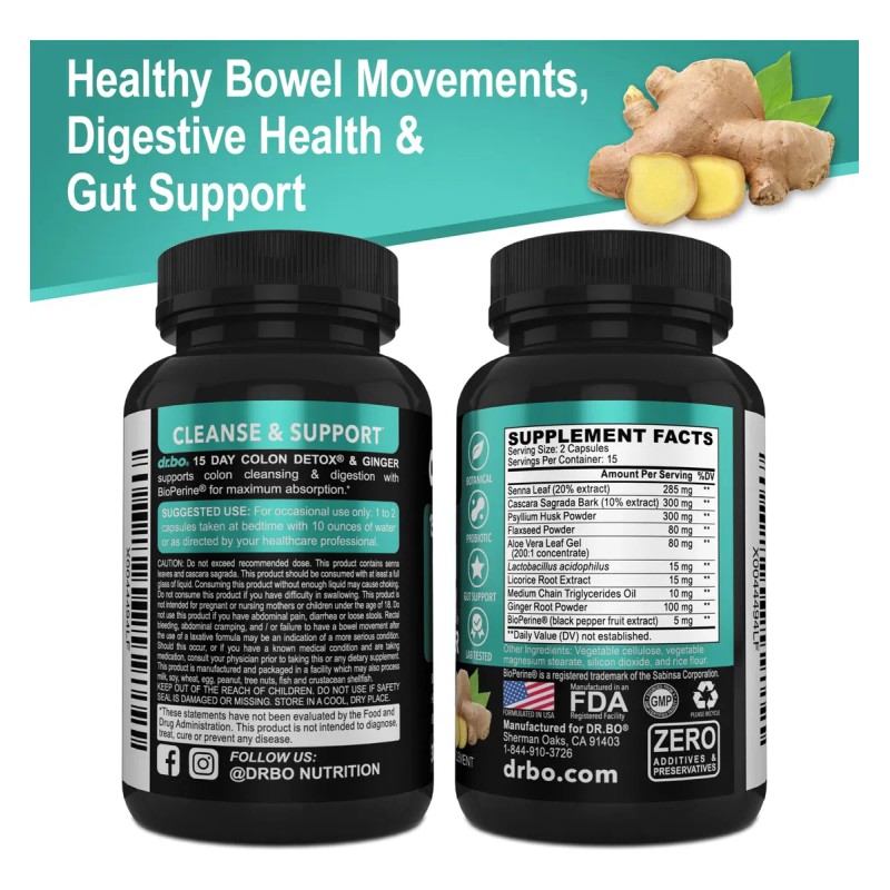 Dr. Bo Cápsulas Para Desintoxicante Y Colon Limpio 30 Piezas