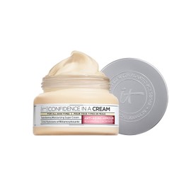 It Cosmetics Confidence in a Cream - Crema Hidratante Facial Antiedad, 48H de Hidratación Facial, Reduce Visiblemente las Líneas de Expresión Finas con Niacinamida y Escualano