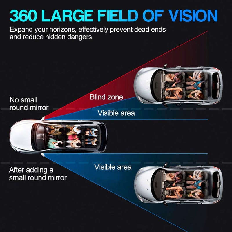 Car Blind Spot Mirrors(5.12 * 2.75in), Universal Automotive Auxiliary Mirror