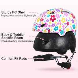 MHJY Toddler Helmet, Baby Infant Bike Helmet Adjustable for Toddlers Age 1-3 Boys Girls for Scooter Skateboard Cycling