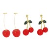 2 Pairs Cherry Earrings for Women Sweet Fruit Drop Dangle
