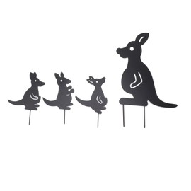 4pcs Iron Art Animal Decoration Ingenious Multi Purpose Kangaroo Plugin Fall Decor for Courtyard