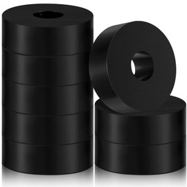 Multi Purpose Rubber Spacer 1 Inch OD x 3/8 Inch ID x 1/2 Inch Thickness Black Round Rubber Washers Anti Vibration Neoprene Rubber Bushings Spacers Washers for Home and Car Accessories (8 Pcs)