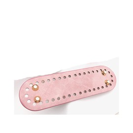 1 Pc DIY Bags Bottom Mat Pad Crochet Bags Bottom with Holes for DIY Bag Making (Pink, Oval 1.97"×7")