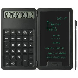 OFFCUP Scientific Calculator, Engineering Scientific Calculator with 5" LCD Writing Tablet and Pen, 12-Digit 2 in 1 Basic Standard Calculator, Portable Folding Calculator for School Office