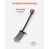 VEVOR Garden Fork, 5-Tine Gardening Pitchfork with Metal Handle, 41