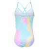 Big Girls One Piece Swimsuits Mermaid Ruffle Bathing Suits Adjustable