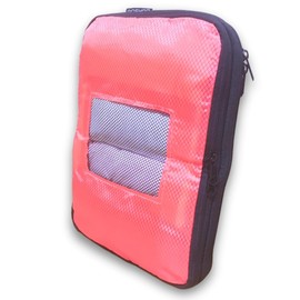 YKK Double Zipper: AQshop Compression Bag, Compression Pouch, For Travel, Business Trips, Clothes, Zipper Compression, Sorting, 2 Rooms, With Inner Mesh Pocket (Baby Pink Window, M)