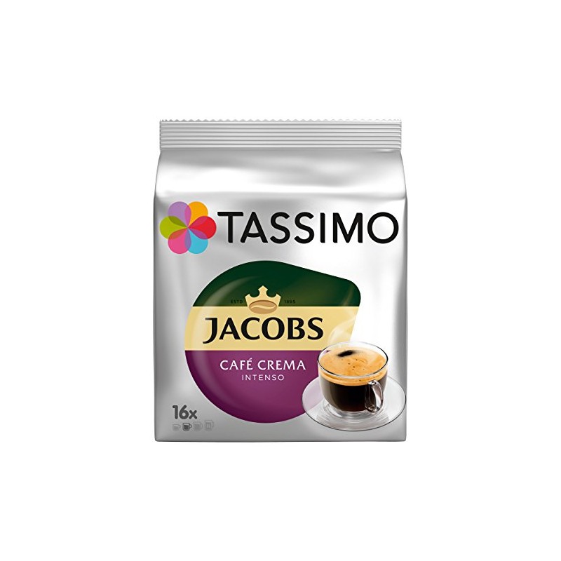 Tassimo Jacobs Caffè Crema Intenso, Intense & Strong, 16 T-Discs