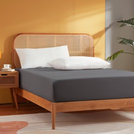 Sonive Super King Fitted Sheet, Dark Grey - Soft Stretch Bed Sheets, Brushed Polyester,180x200+30cm, Superking