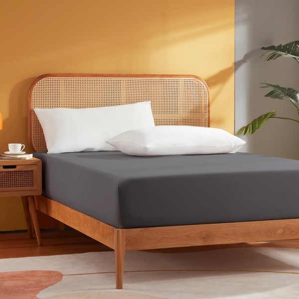 Sonive Super King Fitted Sheet, Dark Grey - Soft Stretch