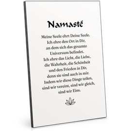 ARTFAVES® Wooden Picture with Saying - Namasté | Modern Wooden Sign Black and White for Decoration or as a Gift on the Theme of Love/Spirituality/Yoga/Friendship