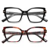LKEYE Square Reading Glasses Women Cateye Blue Light Blocking Readers