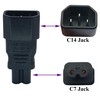 AAOTOKK 2-Pack C7 to C14 PVC Plastic Adapter Set, 10A-125V