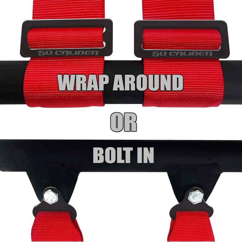 Bandana Red 4 Point Harness for Bucket Seat, Push Button