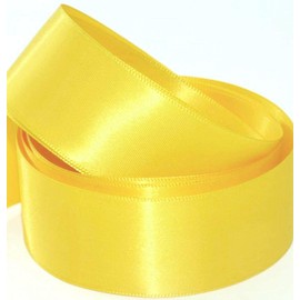 38mm Satin Ribbon Yellow in 5 Meters - GCS London® for Gifts Wrap, Decoration, Wedding, Events, Party, Cloths, Sew, Bows, Cars, Floral…