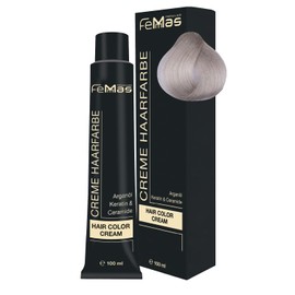 Femmas Hair Colour Cream, 100 ml Hair Colour with Argan Oil, Keratin & Ceramide (Platinum Blonde Ash 11.1)