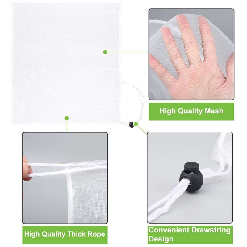 Large Fruit Tree Netting Cover with Drawstring,Bird Plant Barrier Flower