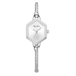 Rose Gold Petite Bracelet Watch for Women, Diamond Dress Analog Hexagonal Mini Women Watch Waterproof (Steel Shell - White - No Nails)