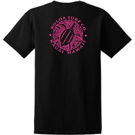 Koloa Surf Company Hawaiian Honu Turtle Heavyweight Tees - Black/Pink - XL Tall
