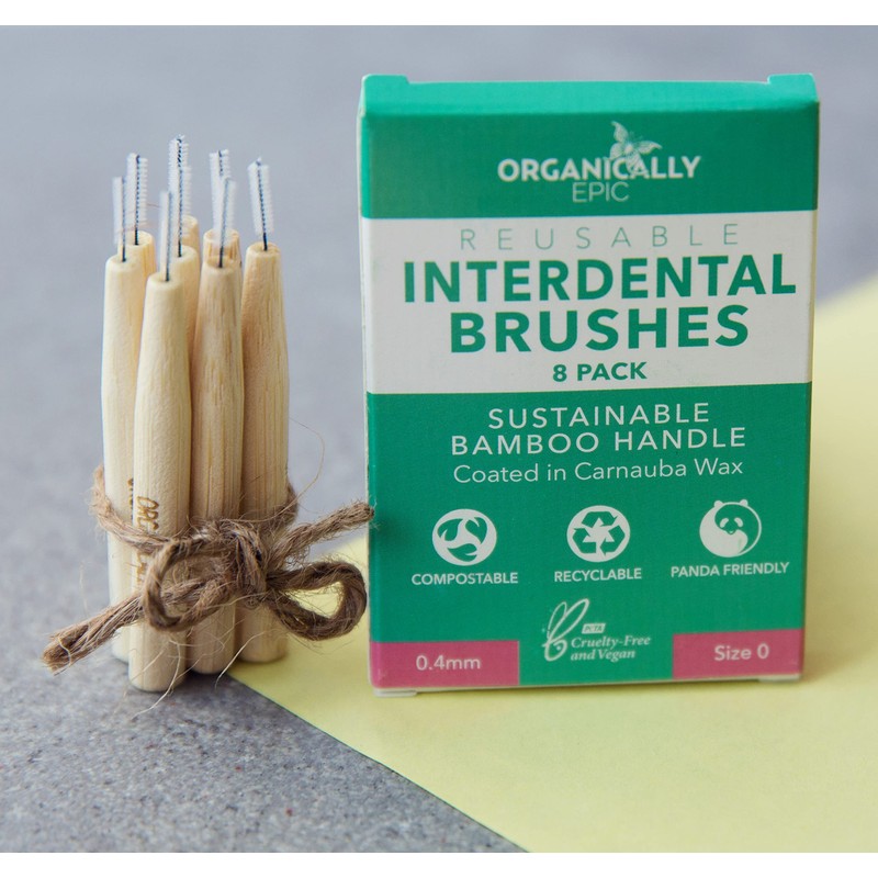 Bamboo Interdental Brushes Size 0/0.4mm / Pink