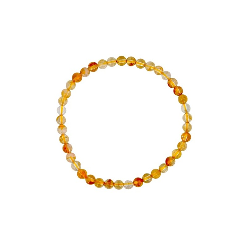 Taddart Minerals - Yellow Natural Gemstone Citrine Bracelet with 4mm
