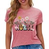 Nurse Shirts Women Wildflowers School Tee Tops Nurse Life Short