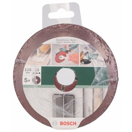 Bosch 2609256250 Fibre Sanding Disc for Angle Grinder Clamped for Wood and Metal 125 mm Disc, 22 mm Bore, 36 Grit