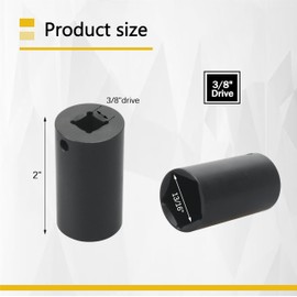 Penta Socket 1/2-Inch and 3/8-Inch Drive to 13/16-Inch for Pentagon Nuts and Bolts - 5 Point Impact Tool for Curb Boxes, Water Meter, Fire Hydrants -2pcs