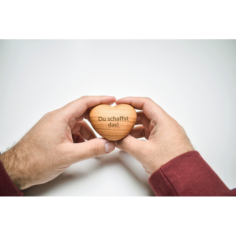 Worry Stone with Engraving - Wooden Heart with Engraving -