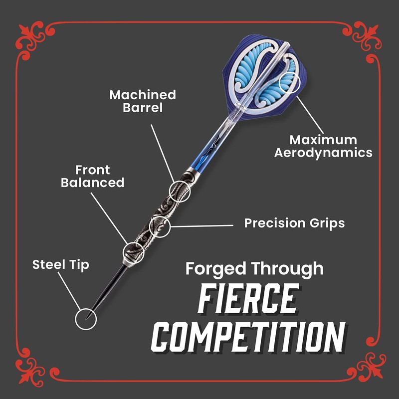 Shot! Darts Warrior Tipu Steel Tip Dart Set Front Weighted