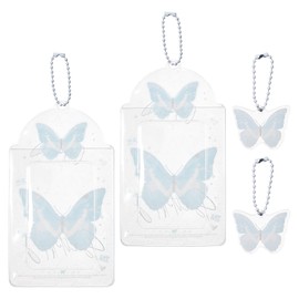 NICENEEDED 2PCS Kpop Photocard Holder 8 X 14CM Butterfly Keychain Y2K PhotoCard Holders ID Bus Card Holders Kawaii Kpop Accessories