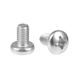 uxcell M6x10mm Machine Screws Phillips Cross Pan Head Screw 304 Stainless Steel Fasteners Bolts 10Pcs