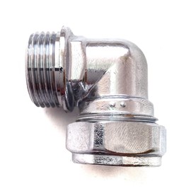 Bag of 2-22mm x 3/4" Male Chrome Elbows (Known as 22mm Elbows/Chrome Compression Elbow/Chrome Pipe Fittings/Chrome Elbow/Brass Chrome Fittings Also Available in 15mm x 1/2 Inch BSP)