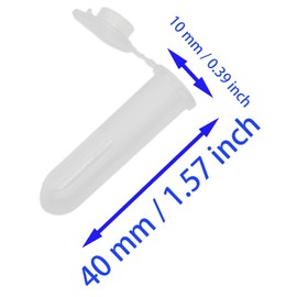 LBTODH 100 PCS Micro Centrifuge Tube 2 ml Clear Vial Graduated Tube Plastic Mirco Test Tubes with Snap Cap for Storing Screws or Laboratory Research