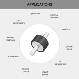sourcing map Rubber Bearing Vibration Damper Shock Absorber with M8 x 23 mm Bolts Pack of 2 30 x 15 mm